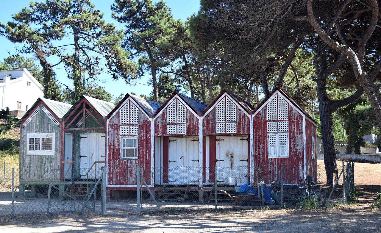 portugal holiday wooden houses free photo