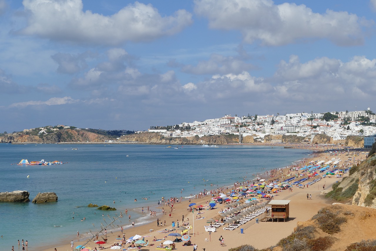 portugal  albufeira  beach free photo