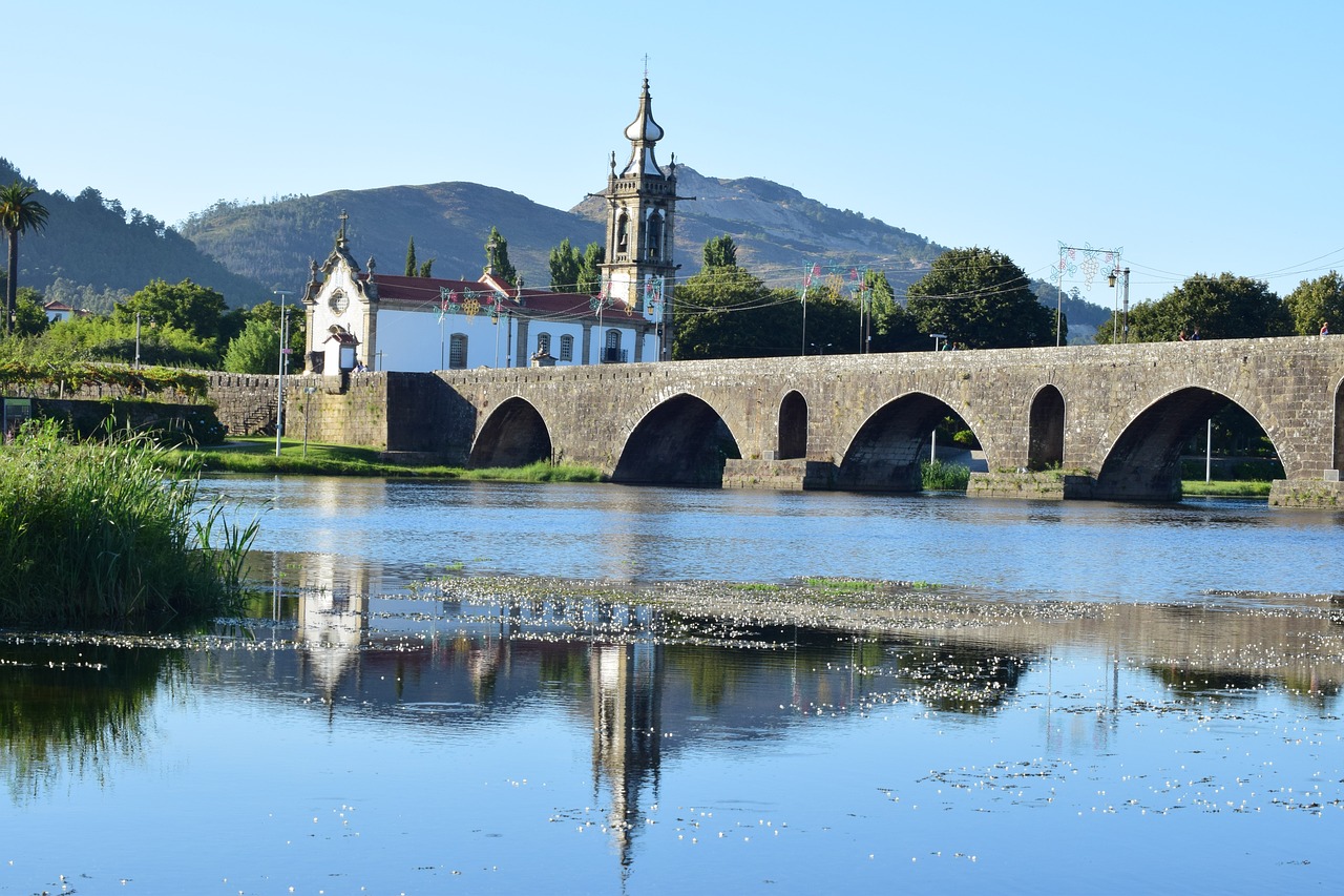 portugal  the lima river  bridge free photo