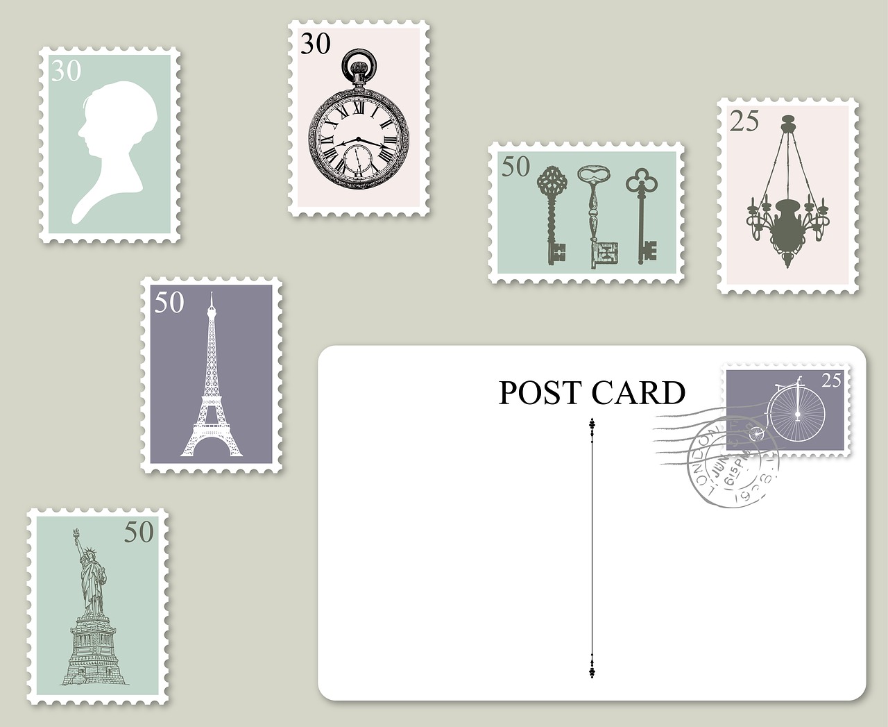 postage postcard stamps free photo
