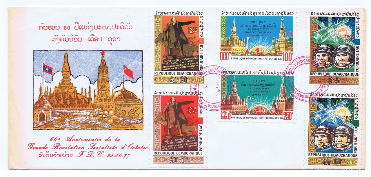 postage stamps laos fdc free photo