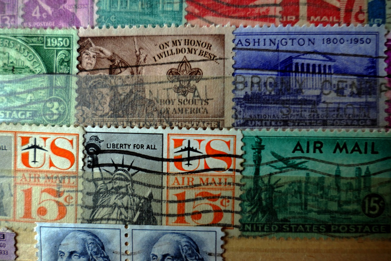 postage stamps old paper free photo