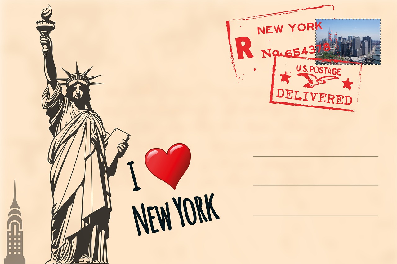 postcard new york statue of liberty free photo