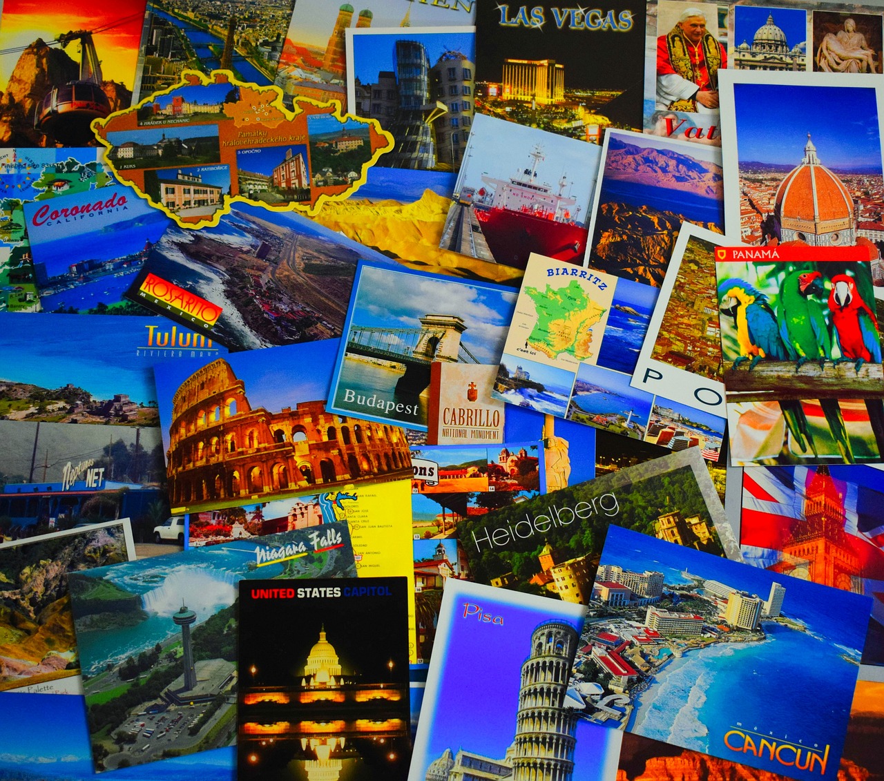 postcard collage travel free photo