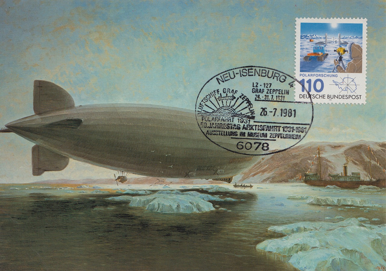 postcard  airship  zeppelin free photo
