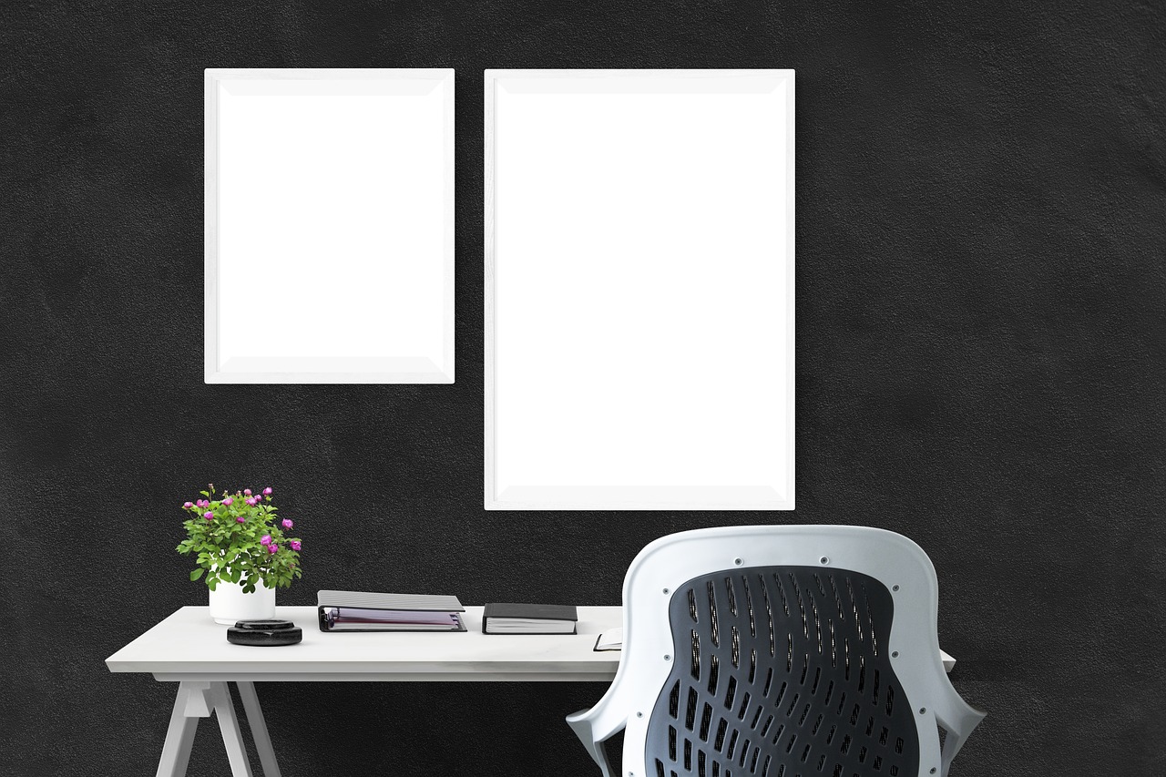 poster wall mockup free photo