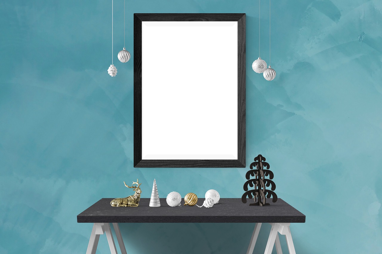 poster wall mockup free photo