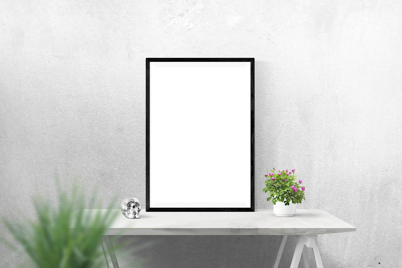 poster wall mockup free photo