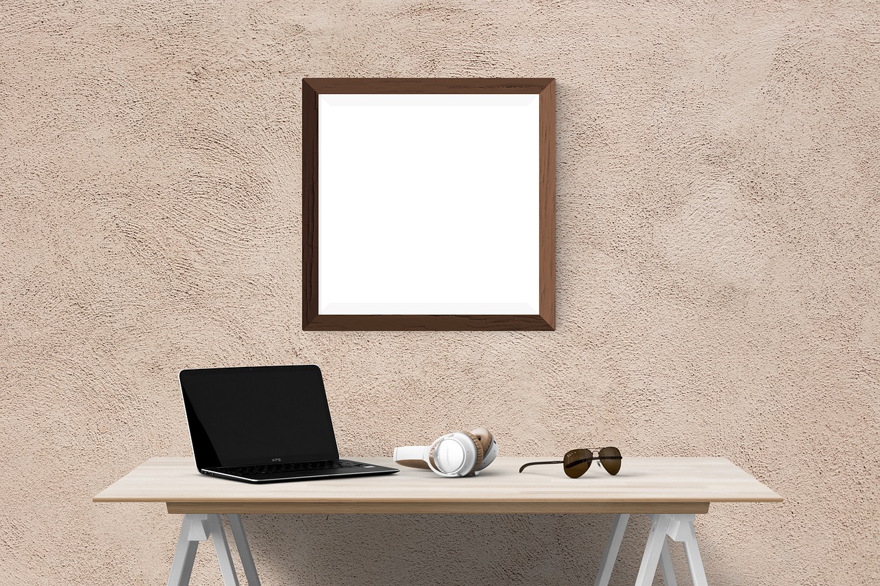 poster wall mockup free photo