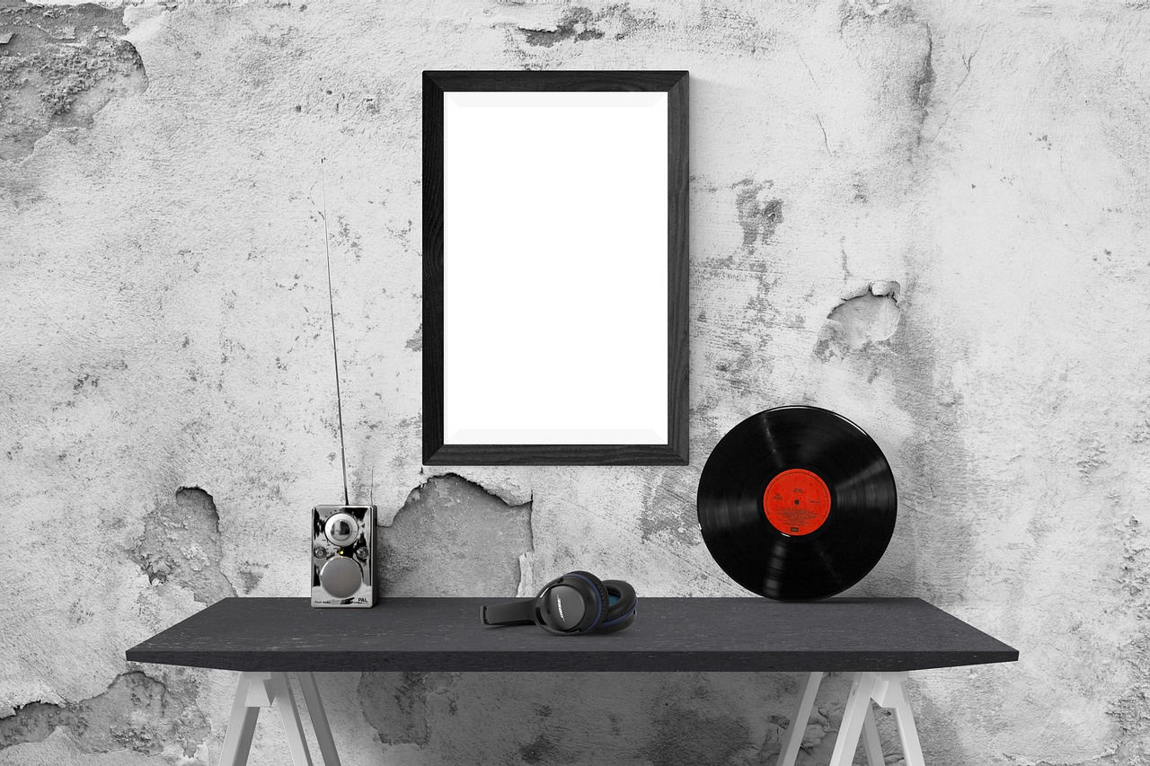 poster wall mockup free photo