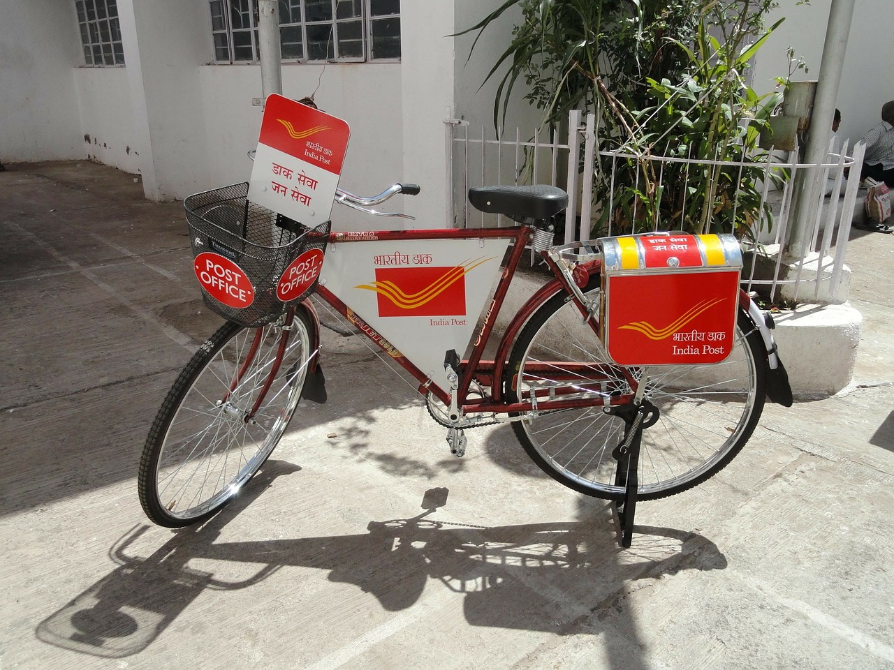 postman bike post office india free photo