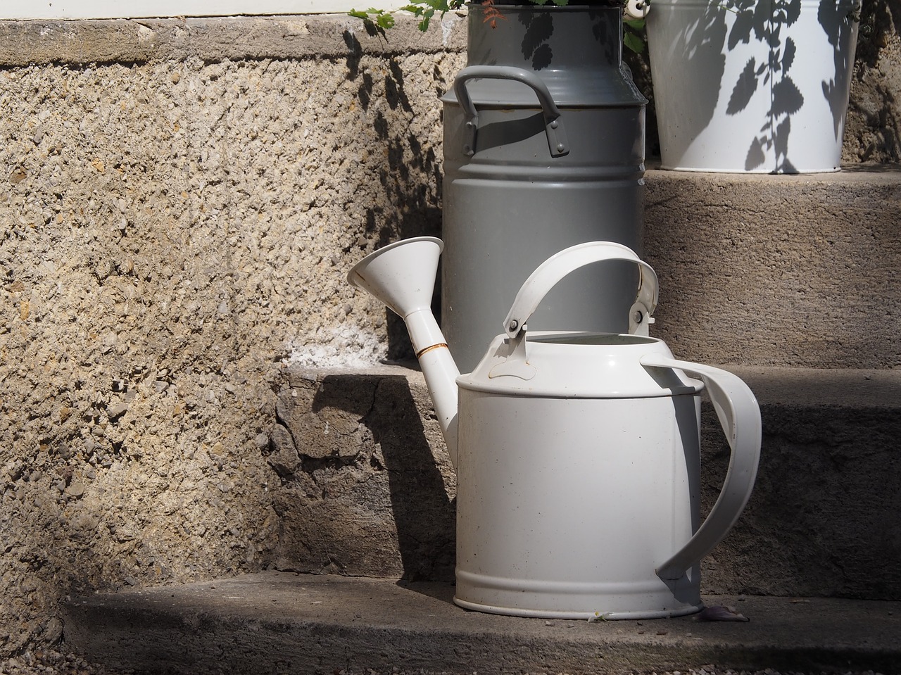 pot watering can white free photo