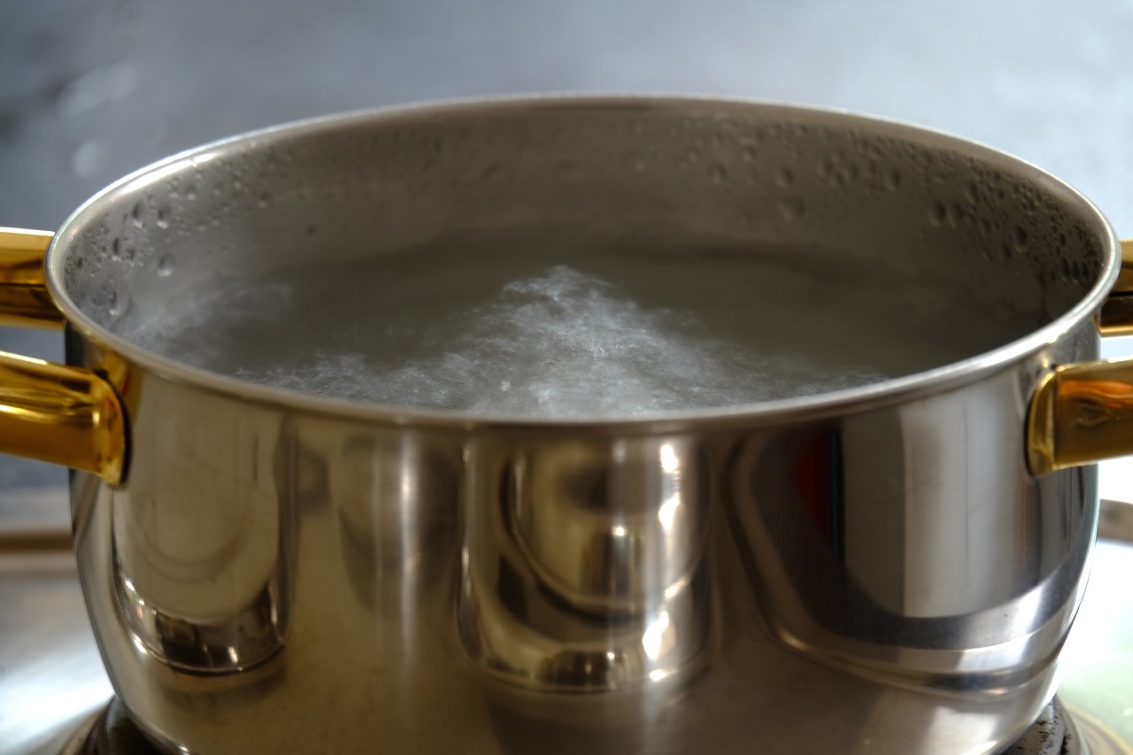 pot boiling water hot water free photo