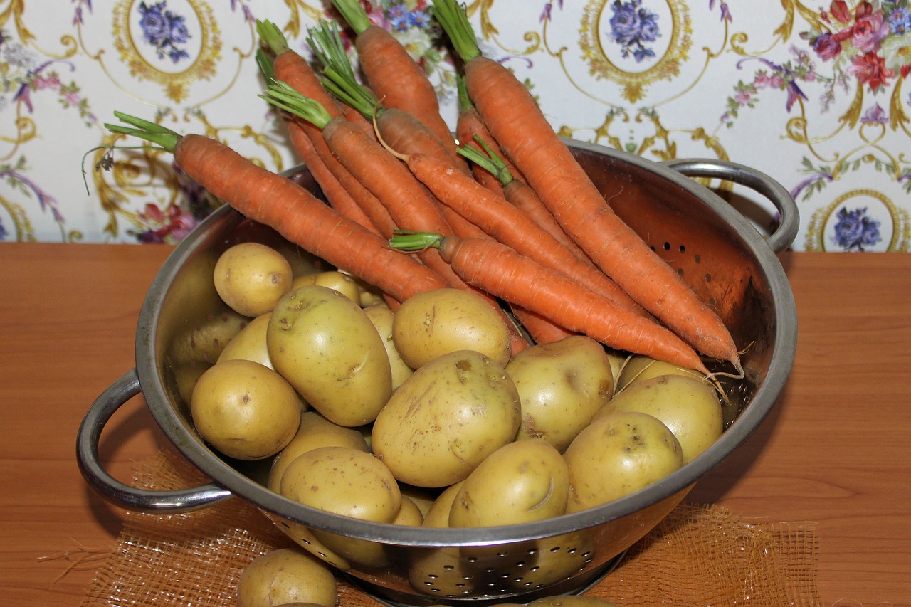 potatoes carrots vegetables free photo