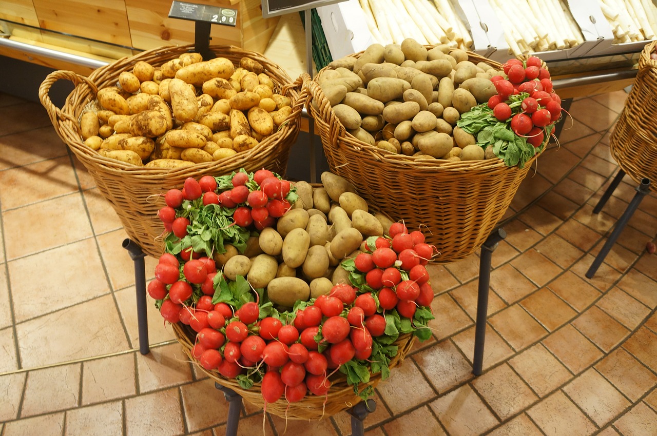 potatoes vegetables radishes free photo