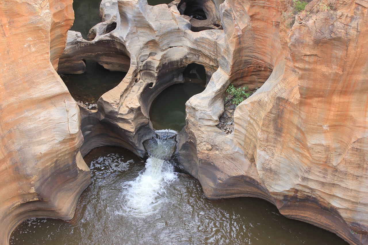 potholes rock water free photo