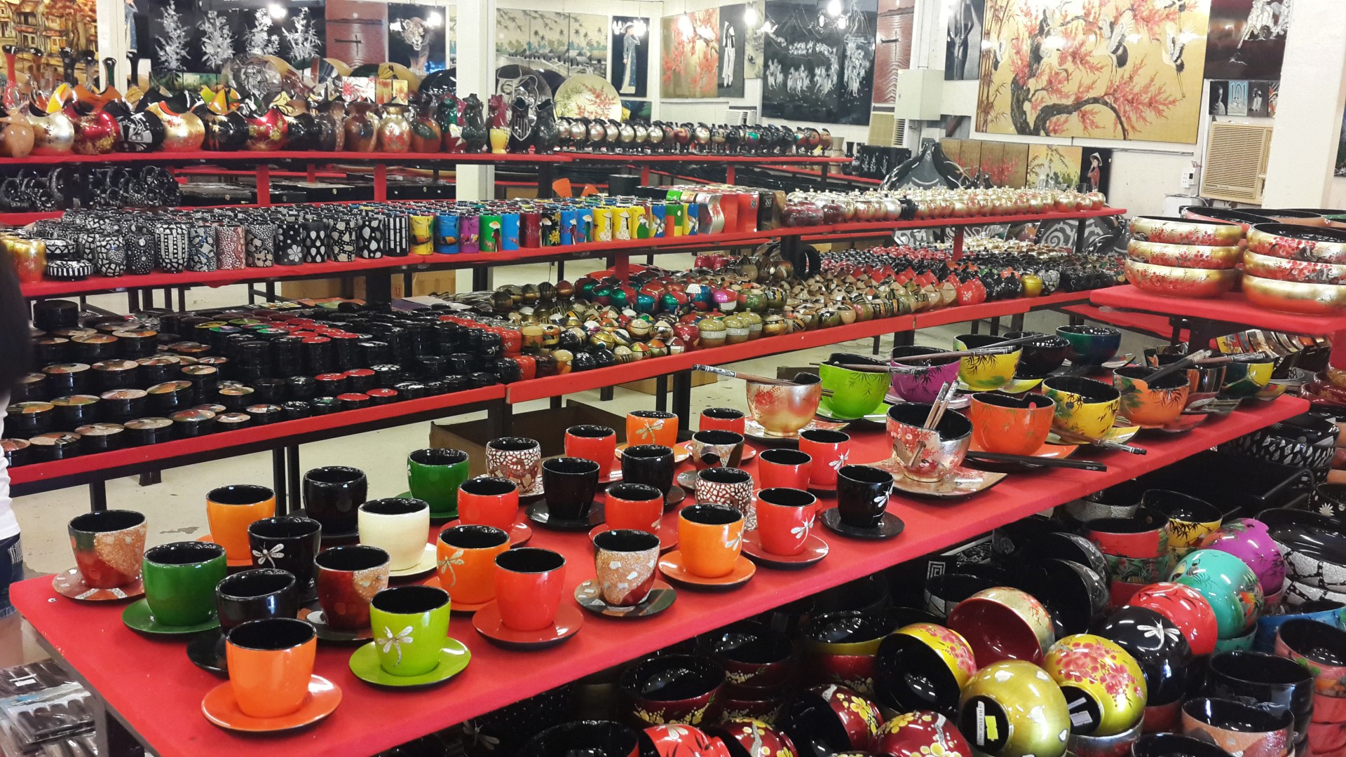 colourful pots handcrafted pots craft shop free photo