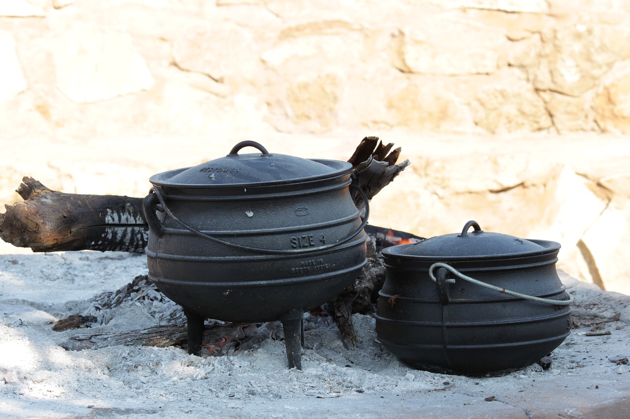 pots food outdoor cooking free photo