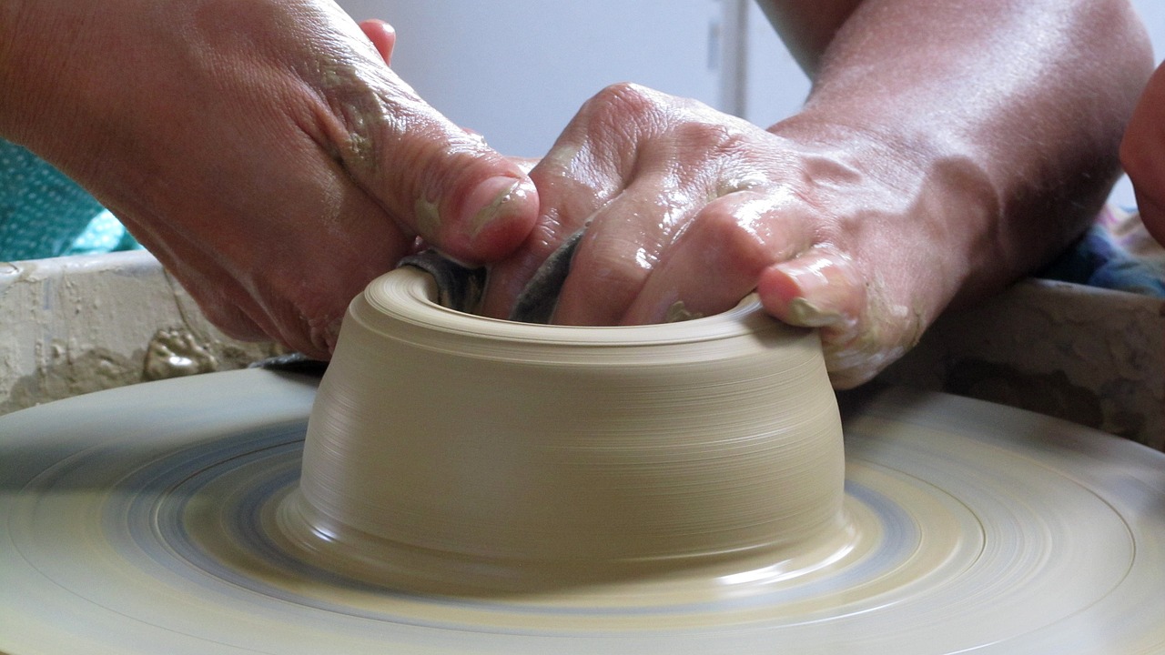 pottery kitchen utensils potter's wheel free photo