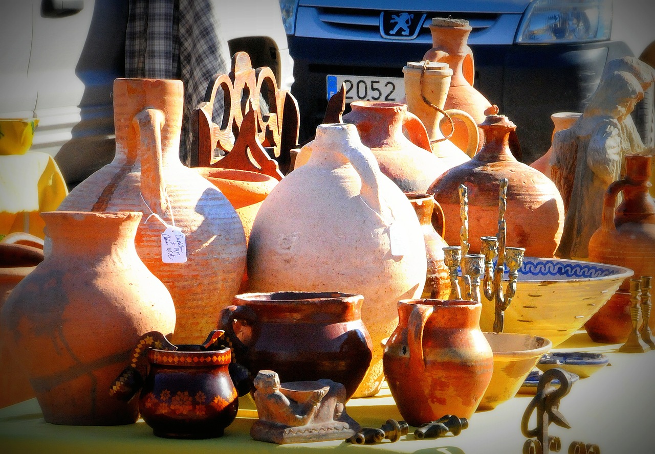 pottery flea market spain free photo