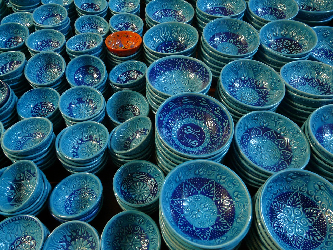 pottery shells blue free photo