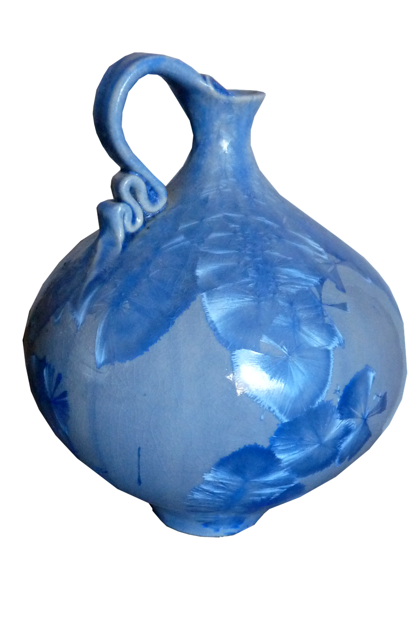 pottery jug blue glaze free photo