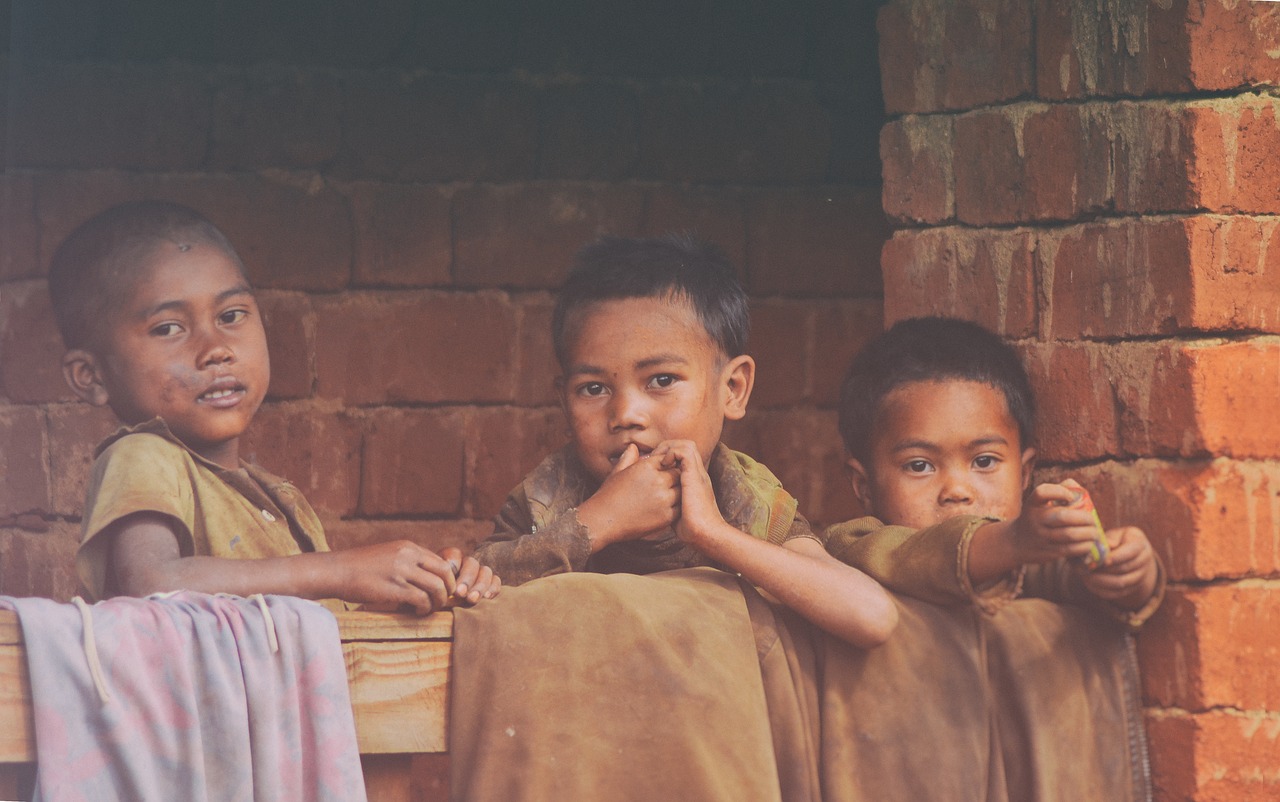 poverty children madagascar free photo