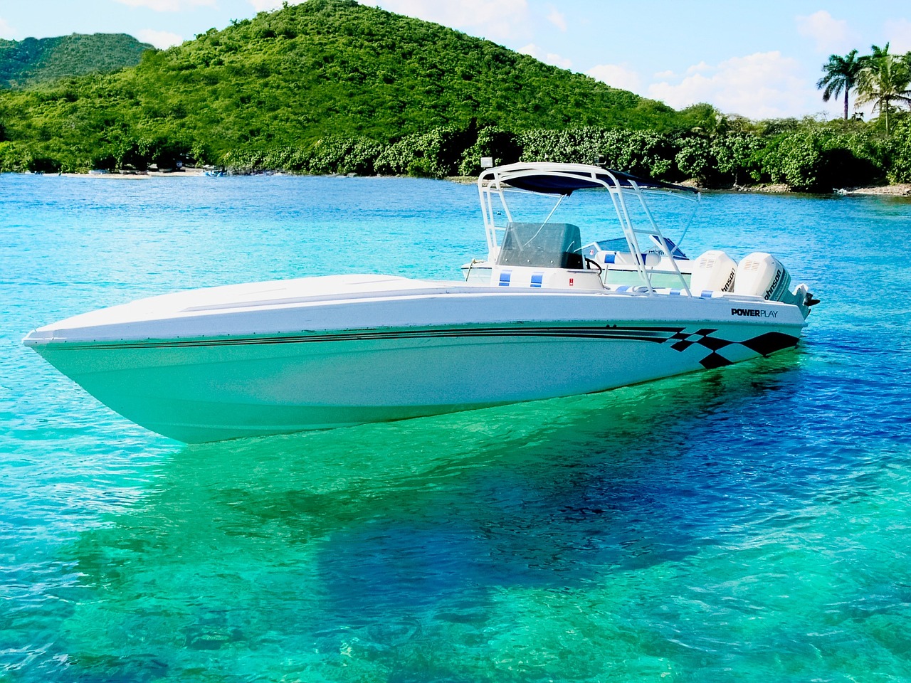 power boat virgin islands caribbean free photo