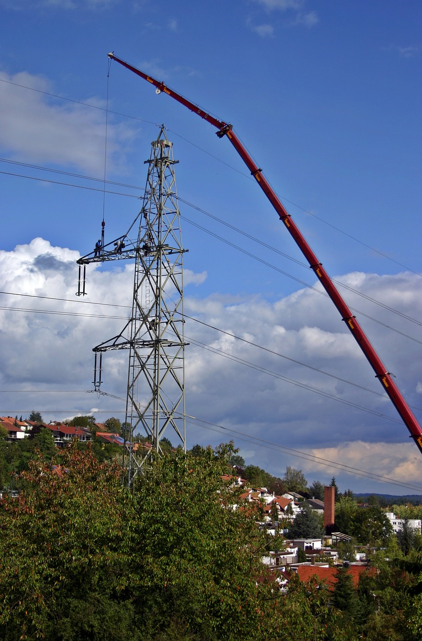 power line maintenance workers free photo