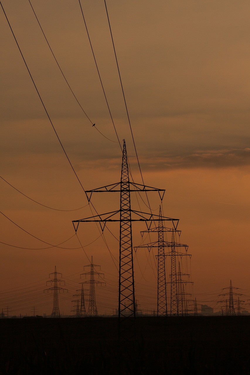 power lines pylons power poles free photo