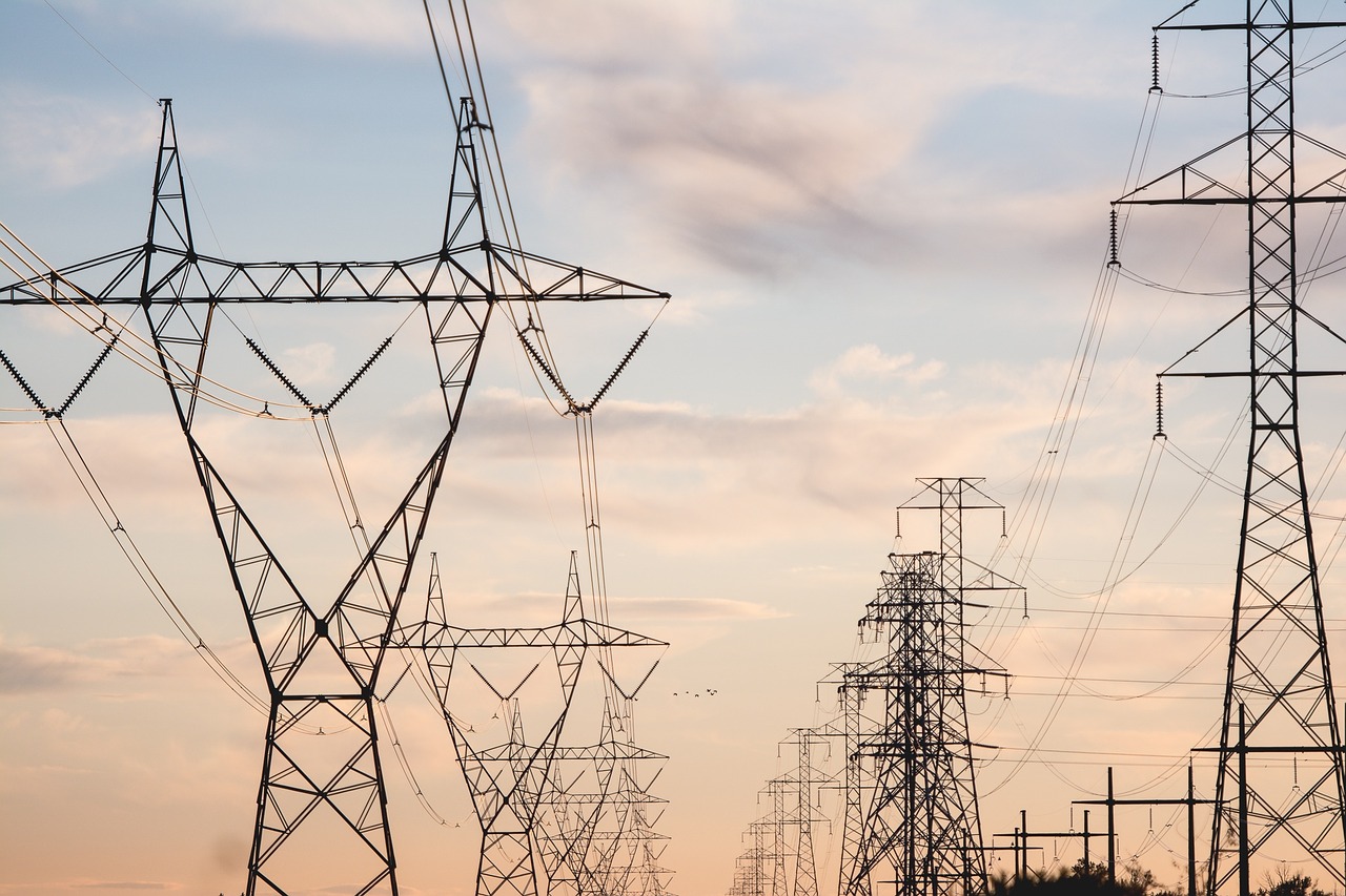 power lines electricity sunset free photo