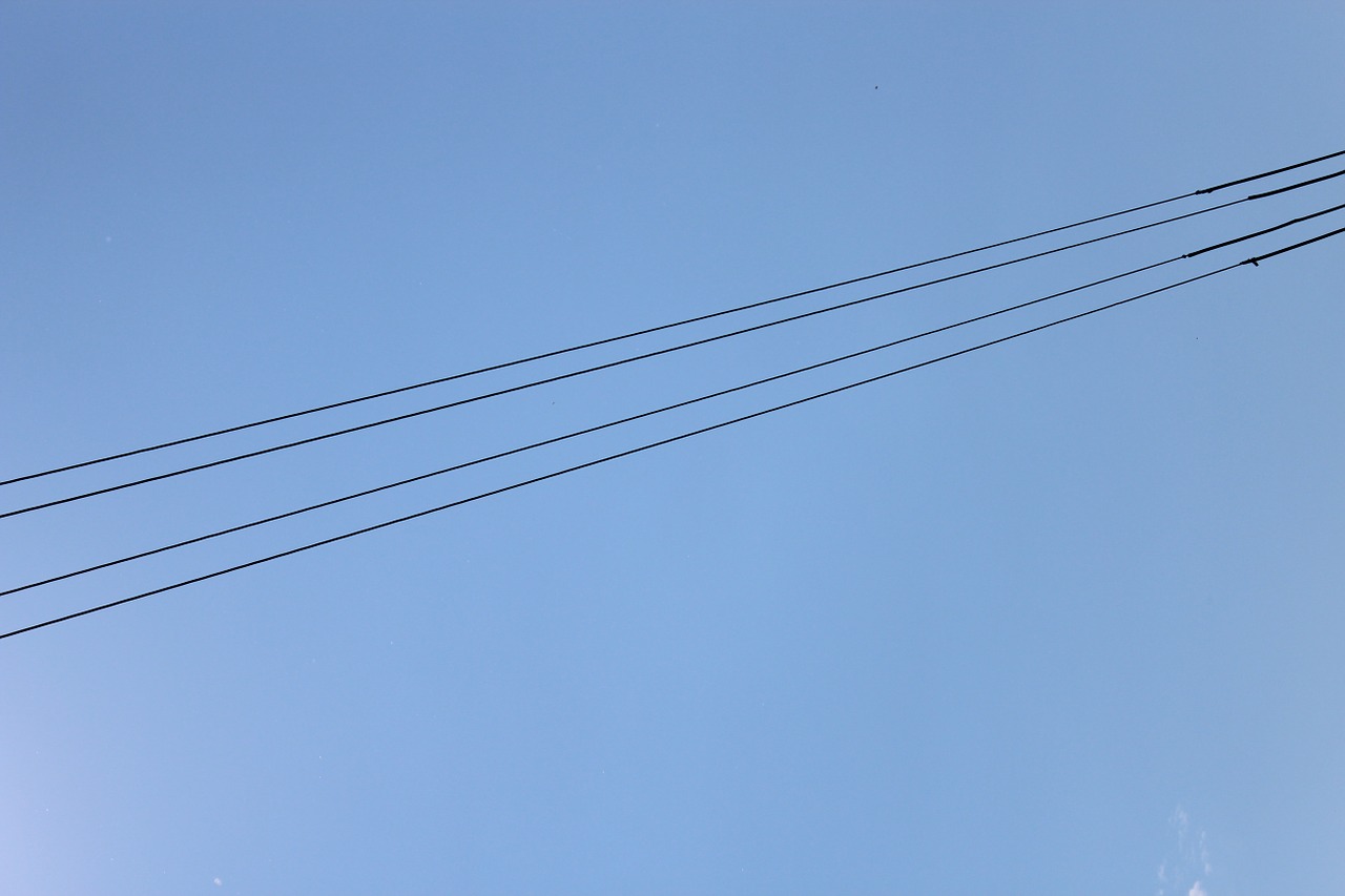 power lines sky blue free photo