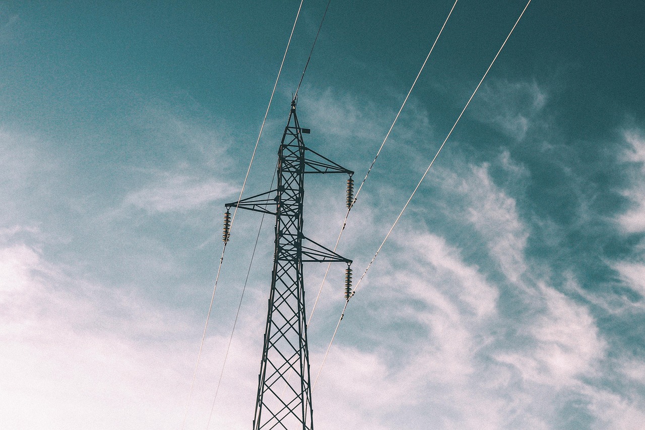 power lines blue sky free photo