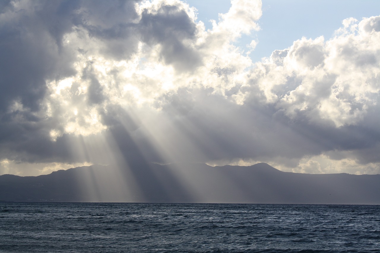 power of the sun cloud mood sea free photo