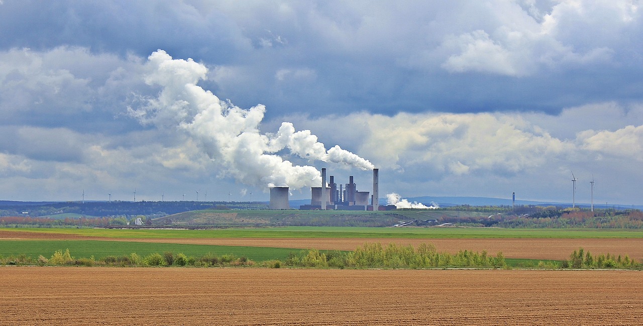 power plant clouds sky free photo