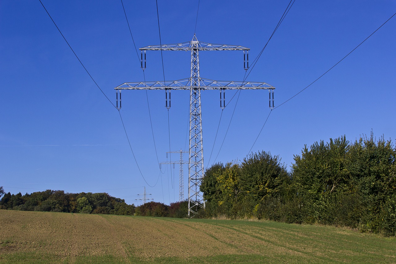 power poles power line high voltage free photo