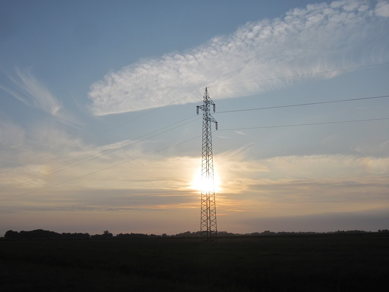 power poles sunset cloud mood free photo