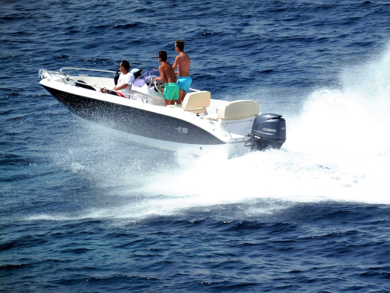 powerboat sea mediterranean free photo