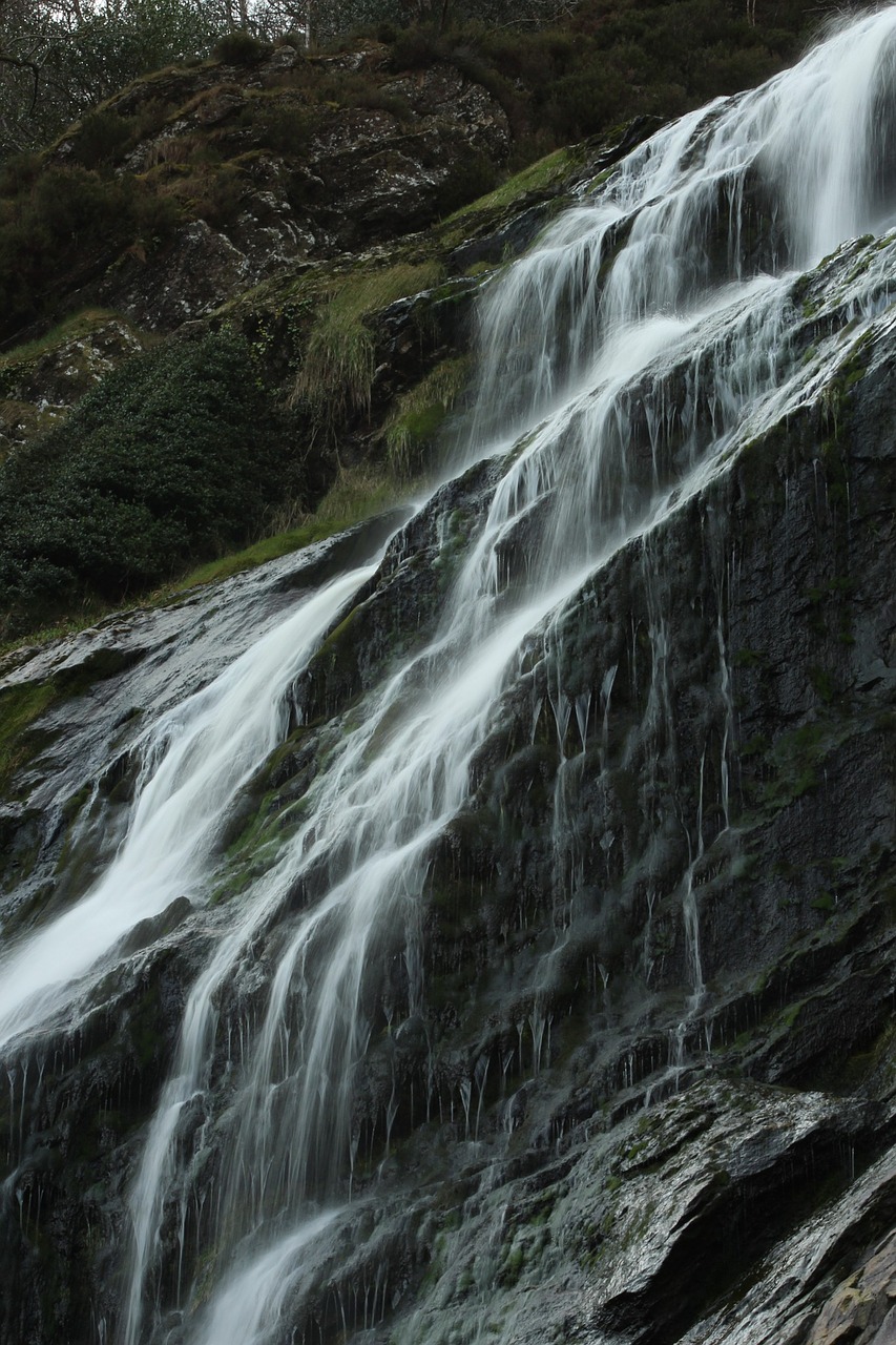 powerscourt ireland waterfall free photo