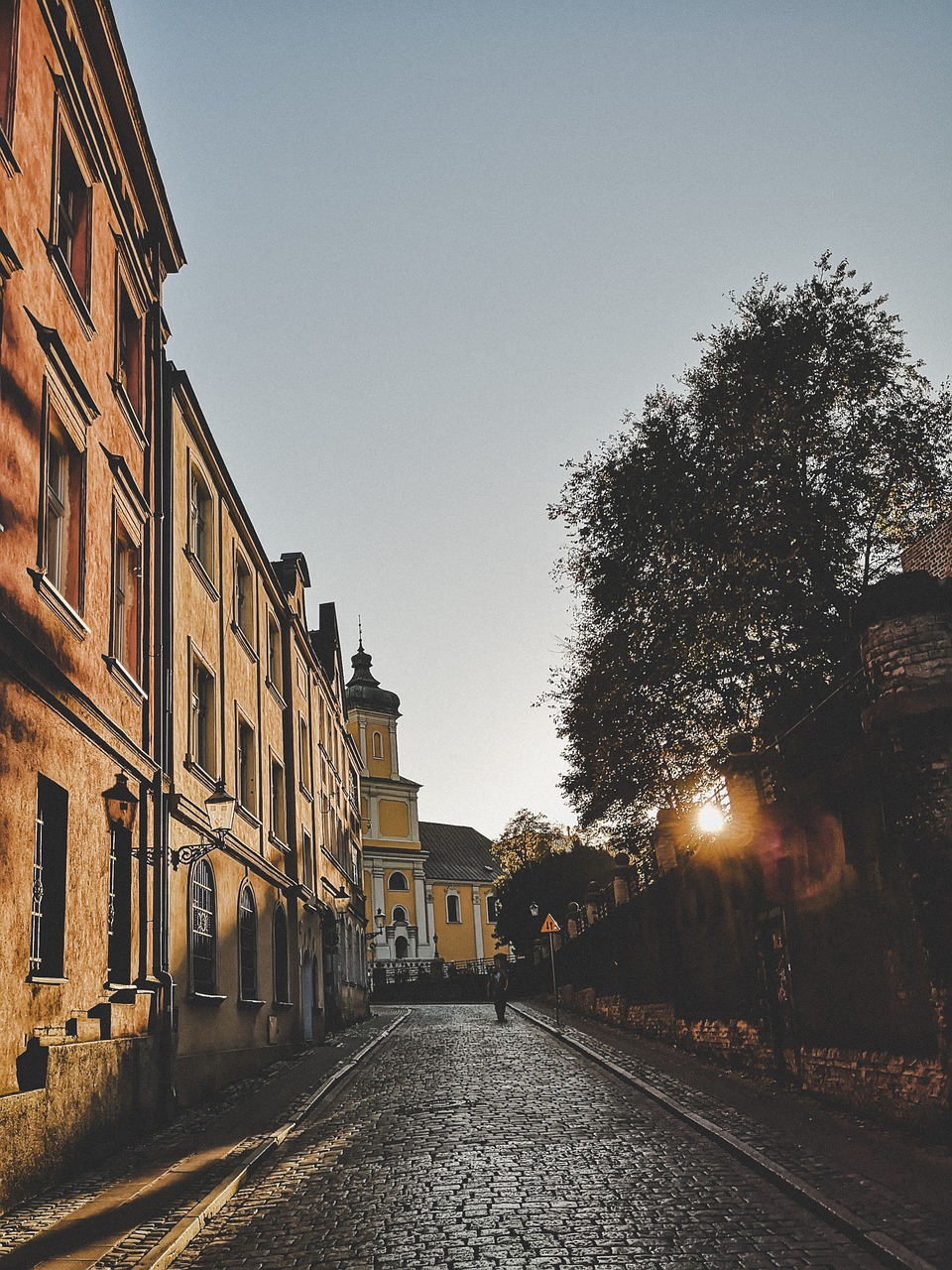 poznan  street  sunset free photo