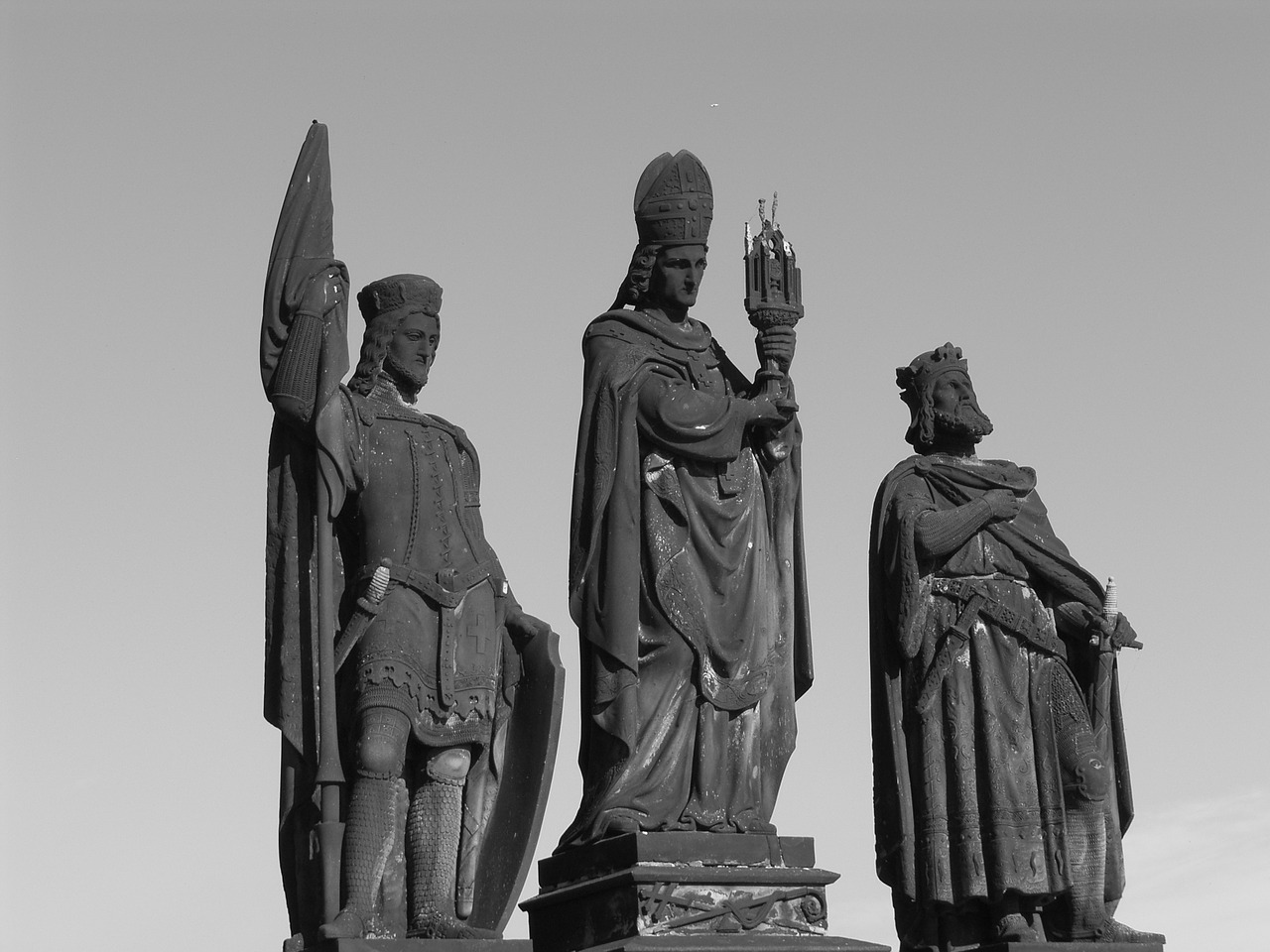 charles bridge statues prague free photo