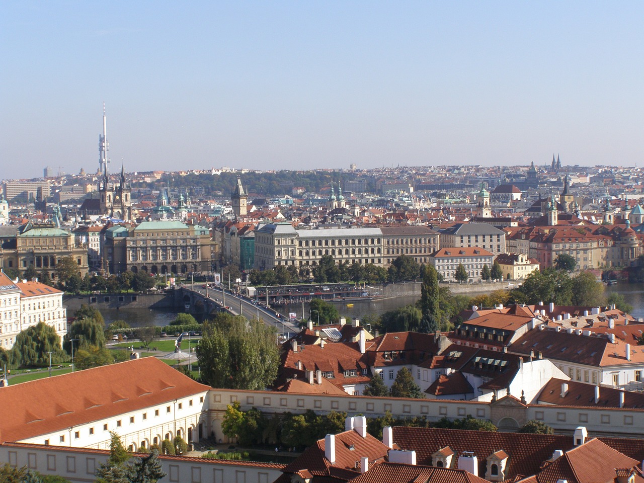 prague panorama city free photo