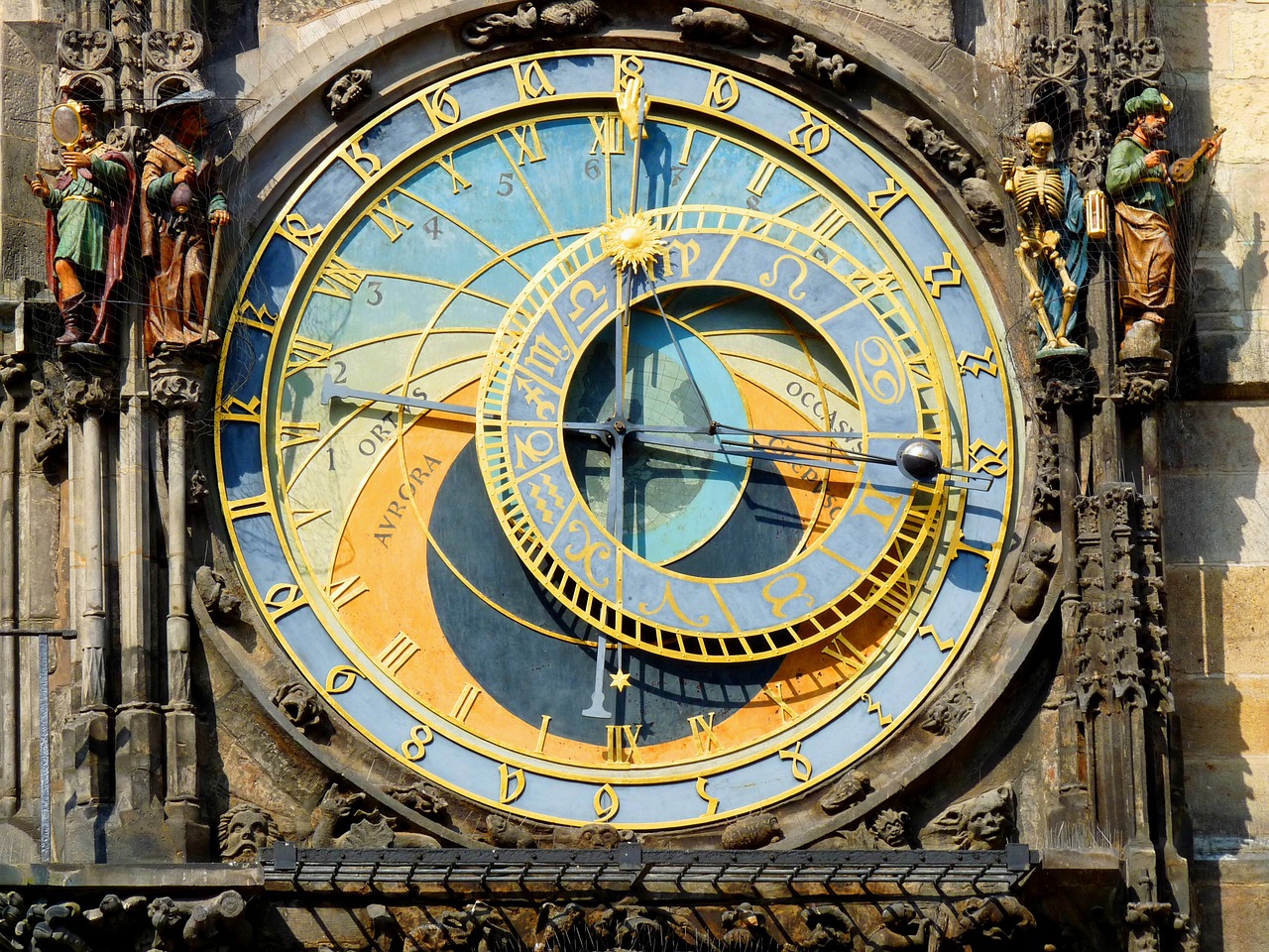 prague old town astronomical clock free photo