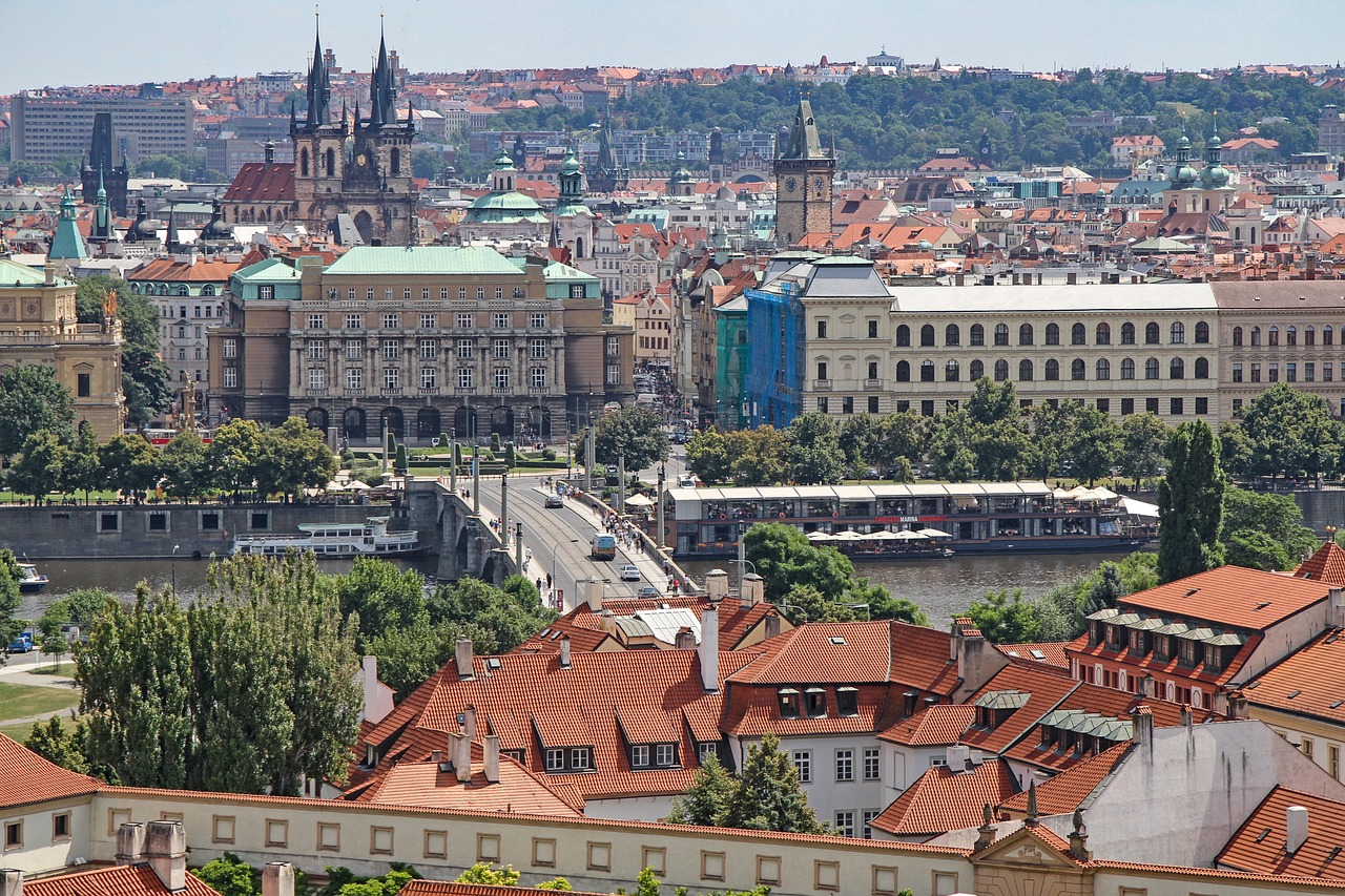 prague city view from above free photo