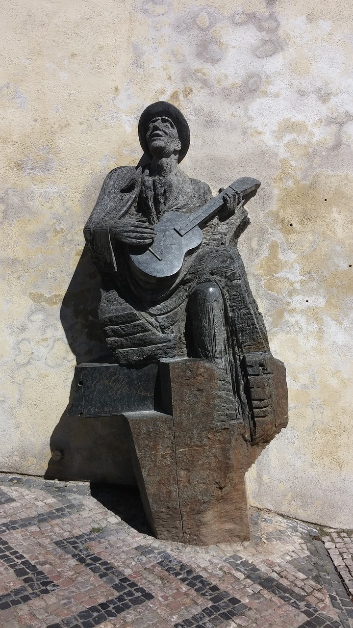 prague sculpture guitar free photo