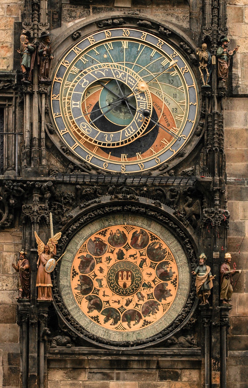 prague clock town hall free photo