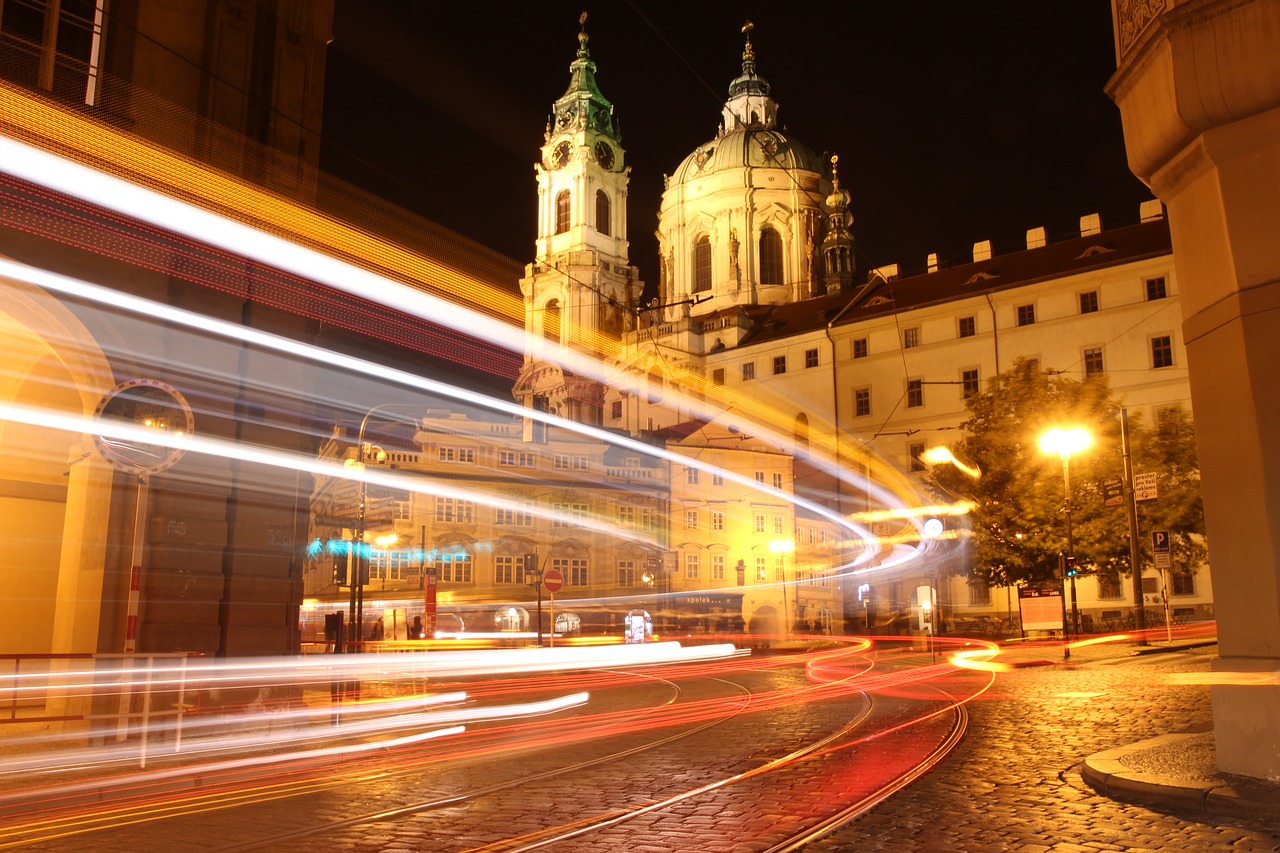 prague night city free photo