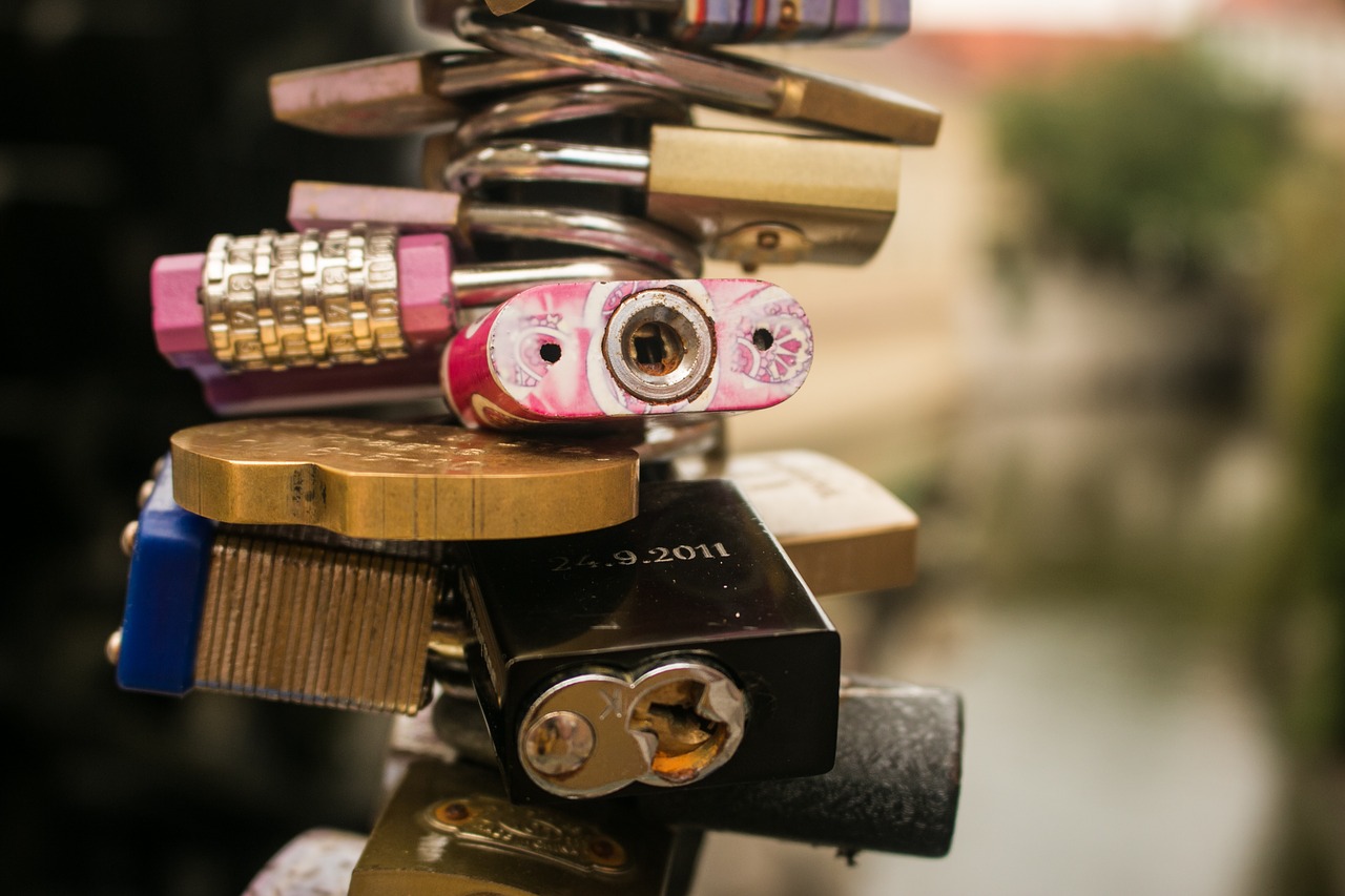 prague lennon wall bridge locks free photo