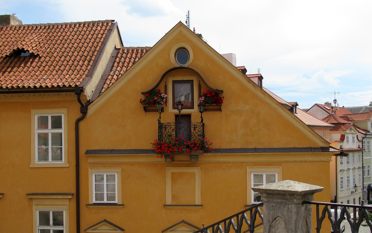 prague architecture roofs free photo