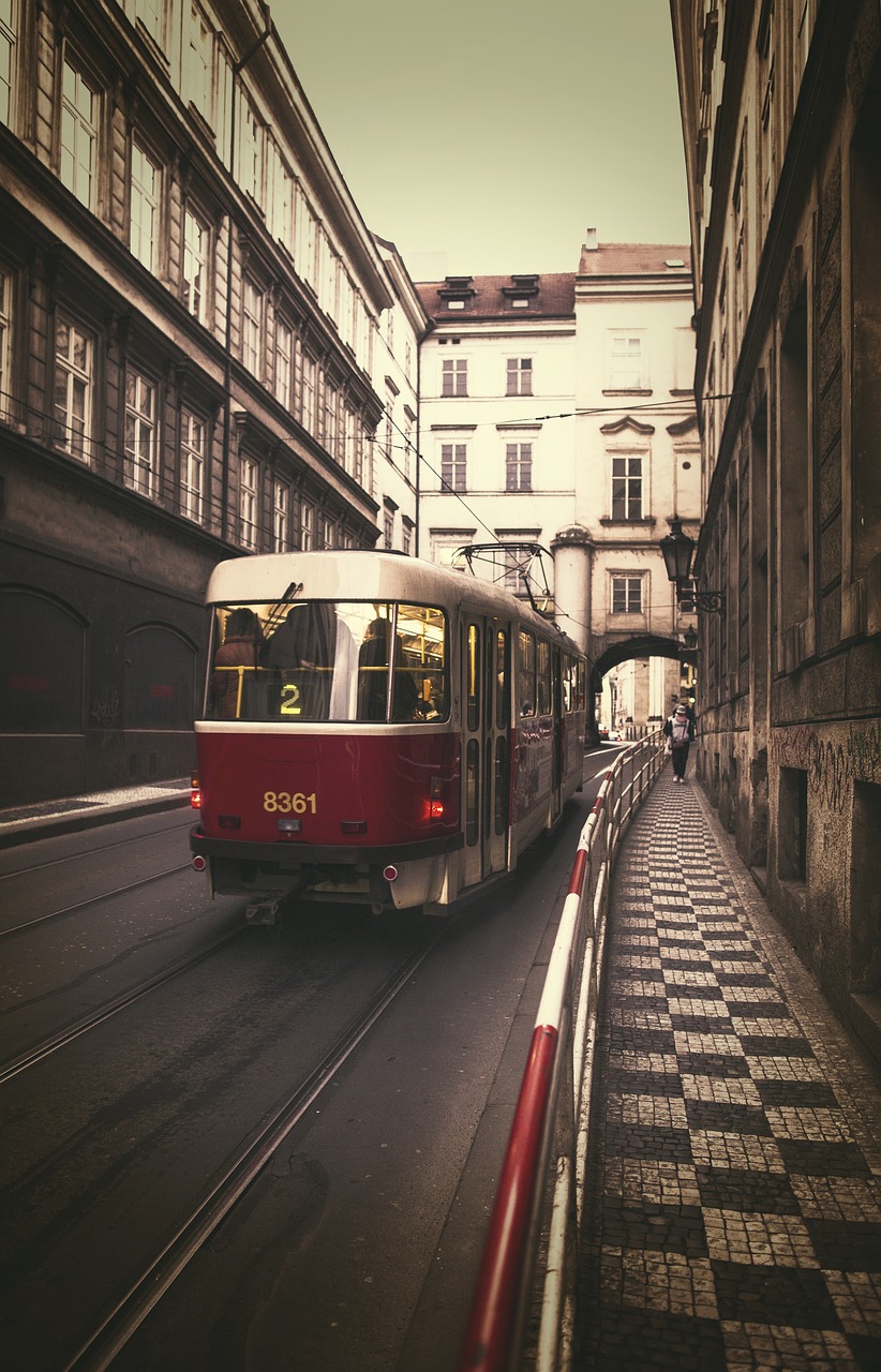 prague road tram free photo